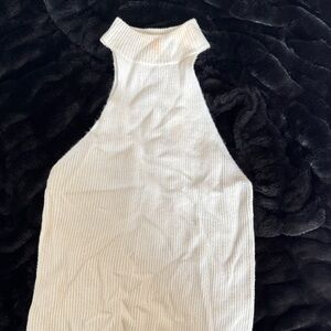 Anine Bing Sleeveless Ribbed Knit Top - White